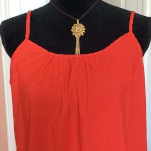 ❤️ Knockout Red Spaghetti Strap Tank, L